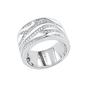 Damenring mit Zirkonia und Emaille