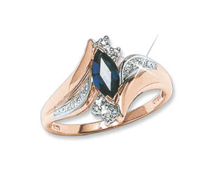 Damenring mit Saphir und Brillanten