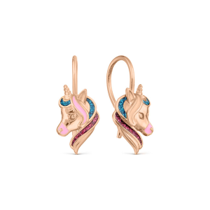 Ohrhänger Einhorn mit Emaille