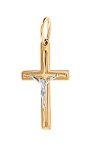 Gelb-/Weißgold Kreuz