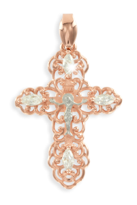 Gold Anhänger Kreuz mit Zirkonia