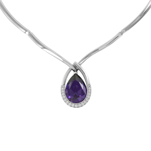 Collier mit Amethyst und Zirkonia