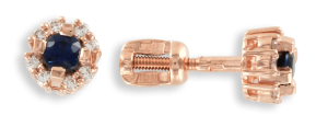 Ohrstecker mit Brillant und Saphir