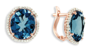 Ohrhänger mit London Blue Topas und Zirkonia