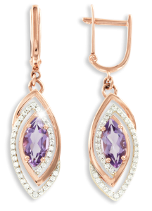 Ohrhänger mit Amethyst und Zirkonia