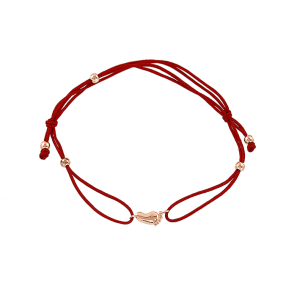"Baby Fuß" Armband Gold - Rot
