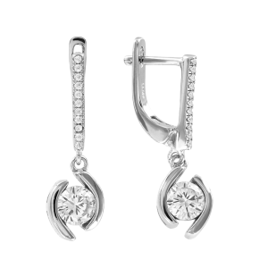 Серьги с фианитами