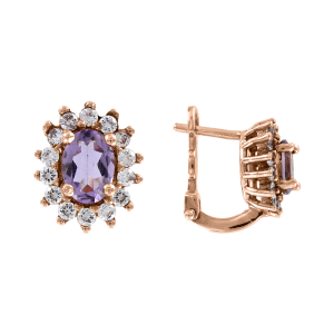 Ohrhänger mit Amethyst und Zirkonia