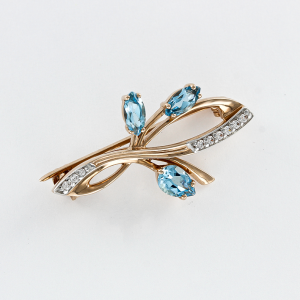 Brosche mit Zirkonia