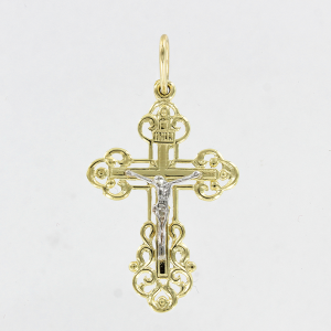 Gelb-/Weißgold Kreuz