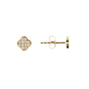 Ohrstecker mit Zirkonia Gelbgold