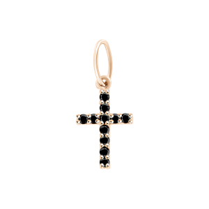 Anhänger – Kreuz mit schwarzen Zirkonia