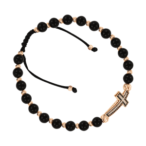 Armband mit Rotgold, Onyx und Zirkonia