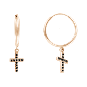 Ohrhänger mit schwarzen Zirkonia