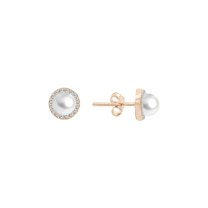 Ohrstecker mit Perle und Zirkonia