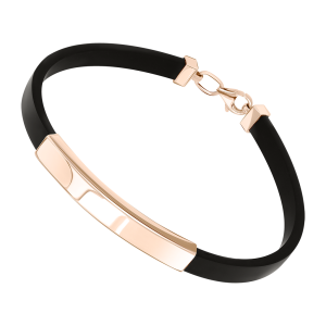 Armband mit Kautschuk und Gelbgold