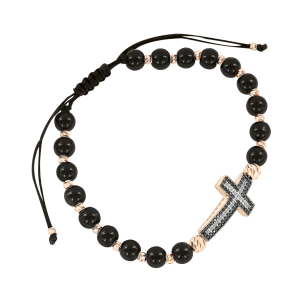 Armband mit Rotgold, Onyx und Zirkonia