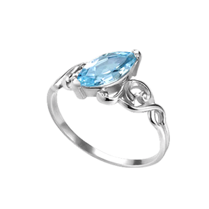 Damenring mit blauem Topas