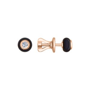 Ohrstecker mit Brillanten und schwarzen Keramikeinsätzen