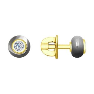 Ohrstecker Keramik Metallic mit Brillanten