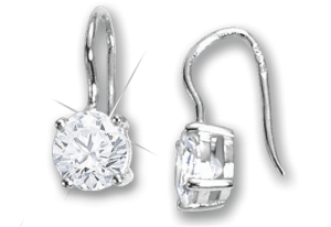 Серьги с фианитами