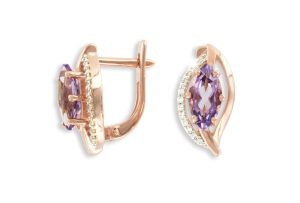 Ohrhänger mit Amethyst und Zirkonia