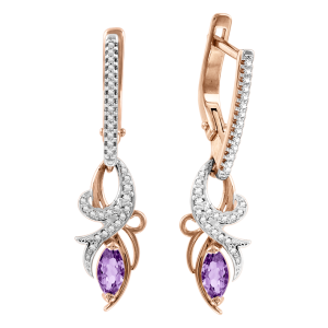 Ohrhänger mit Amethyst und Zirkonia
