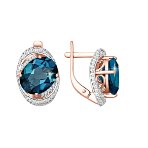 Ohrhänger mit London blue Topas und Zirkonia