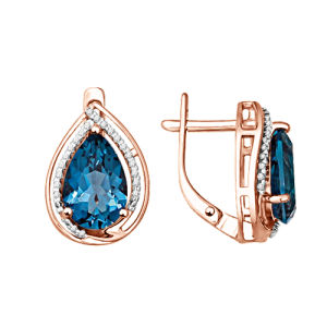 Ohrhänger mit London Blue Topas und zirkonia