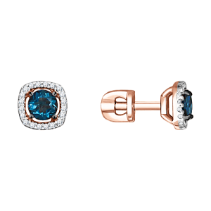 Ohrstecker mit London blue Topas und Zirkonia