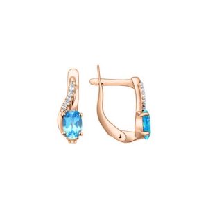 Серьги с топазами и фианитами