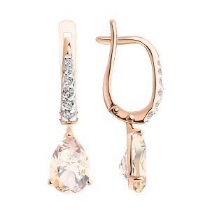 Серьги с топазами Swarovski и фианитами Swarovski