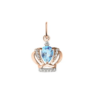 Anhänger mit blauem Topas und Zirkonia