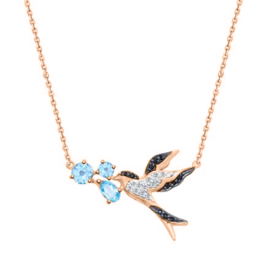 Collier mit Topas Swiss und Zirkonia