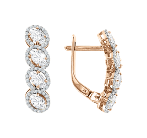 Rotgold Ohrhänger mit Swarovski Zirkonia