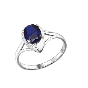 Damenring mit Saphir und Zirkonia
