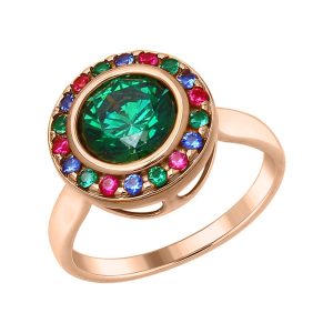 Damenring vergoldet mit Zirkonia Swarovski