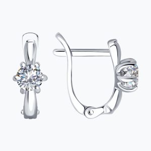 Серьги с фианитом Swarovski