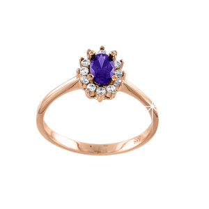 Damenring mit Amethyst und Zirkonia