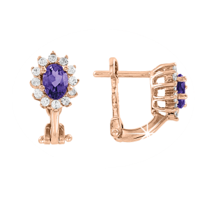 Ohrringe mit Amethyst und Zirkonia