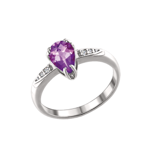 Damenring mit Amethyst und Zirkonia