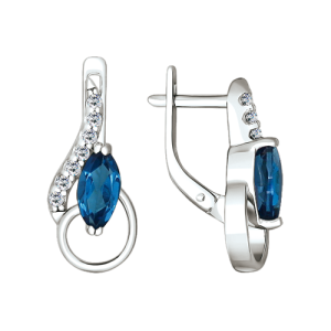Ohrhänger mit London Blue Topas und Zirkonia