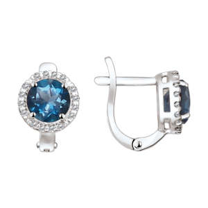 Ohrhänger mit London Blue Topas und Zirkonia