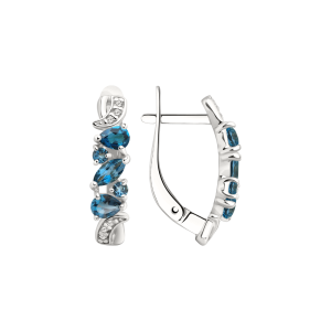 Ohrringe mit blauen Topas und Zirkonia