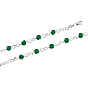 Armband mit grünen Achaten und Zirkonia