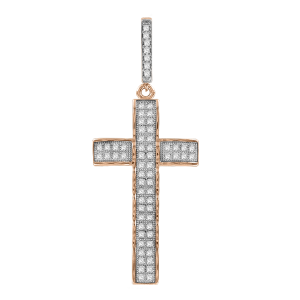 Anhänger Kreuz mit Zirkonia, vergoldet