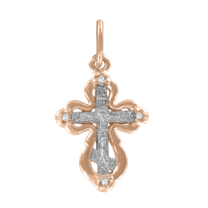 Vergoldeter Anhänger Kreuz mit Zirkonia