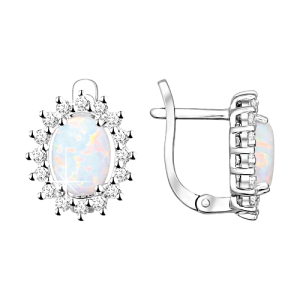 Ohrringe mit Opal und Zirkonia