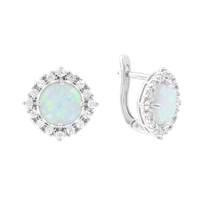 Ohrhänger mit Opal und Zirkonia