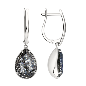 Ohrhänger mit schwarzem Swarovski Kristall